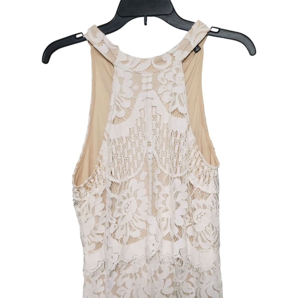 Lulu's Brittany White Lace Sleeveless Elegant Halter Jumpsuit Women's Size Small - Picture 7 of 13